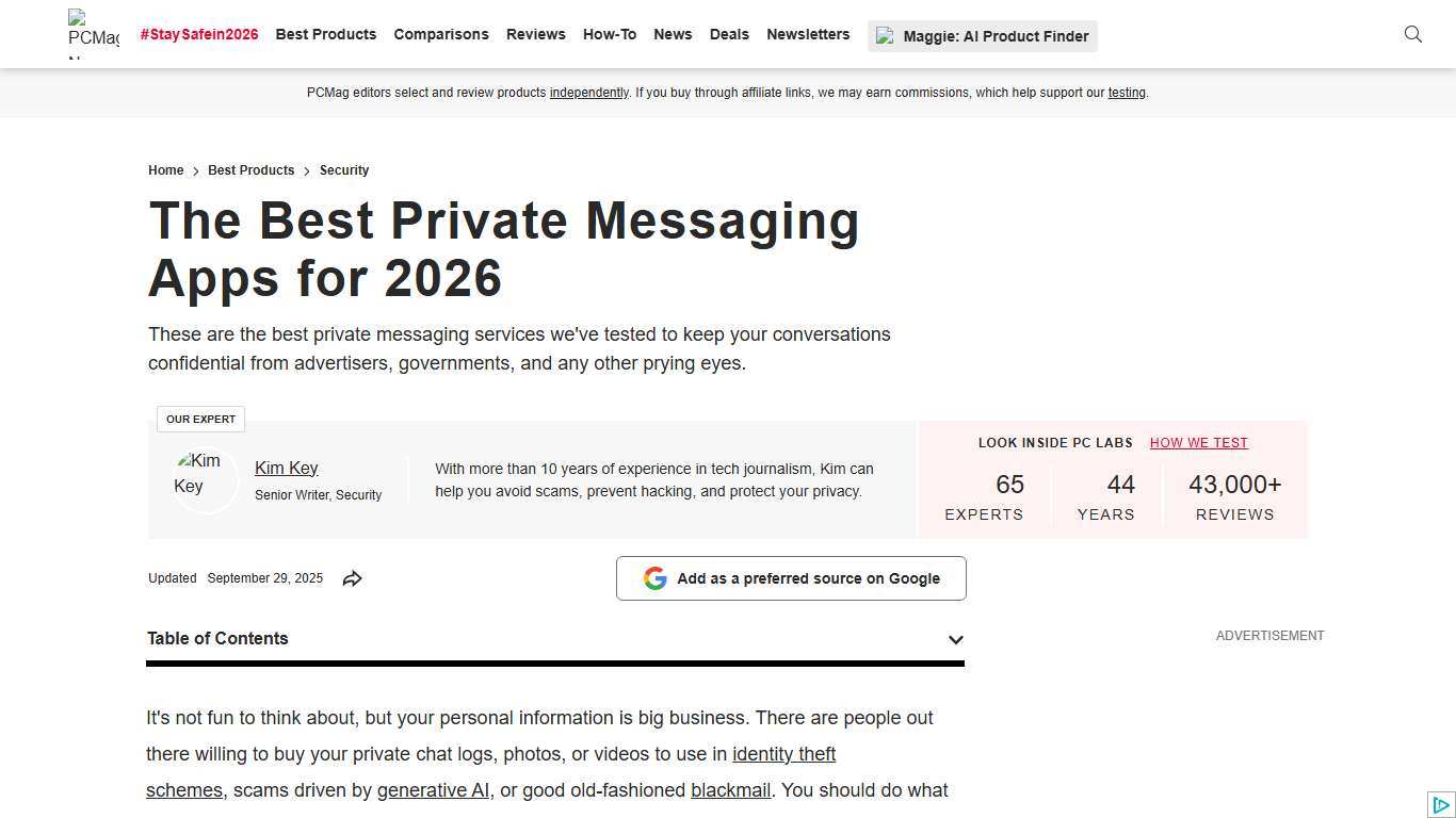 The Best Private Messaging Apps We've Tested for 2026 PCMag